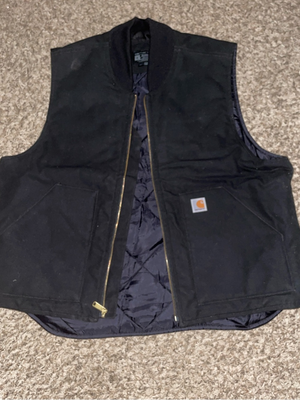 Carhartt Black Quilted-Lined Work Vest